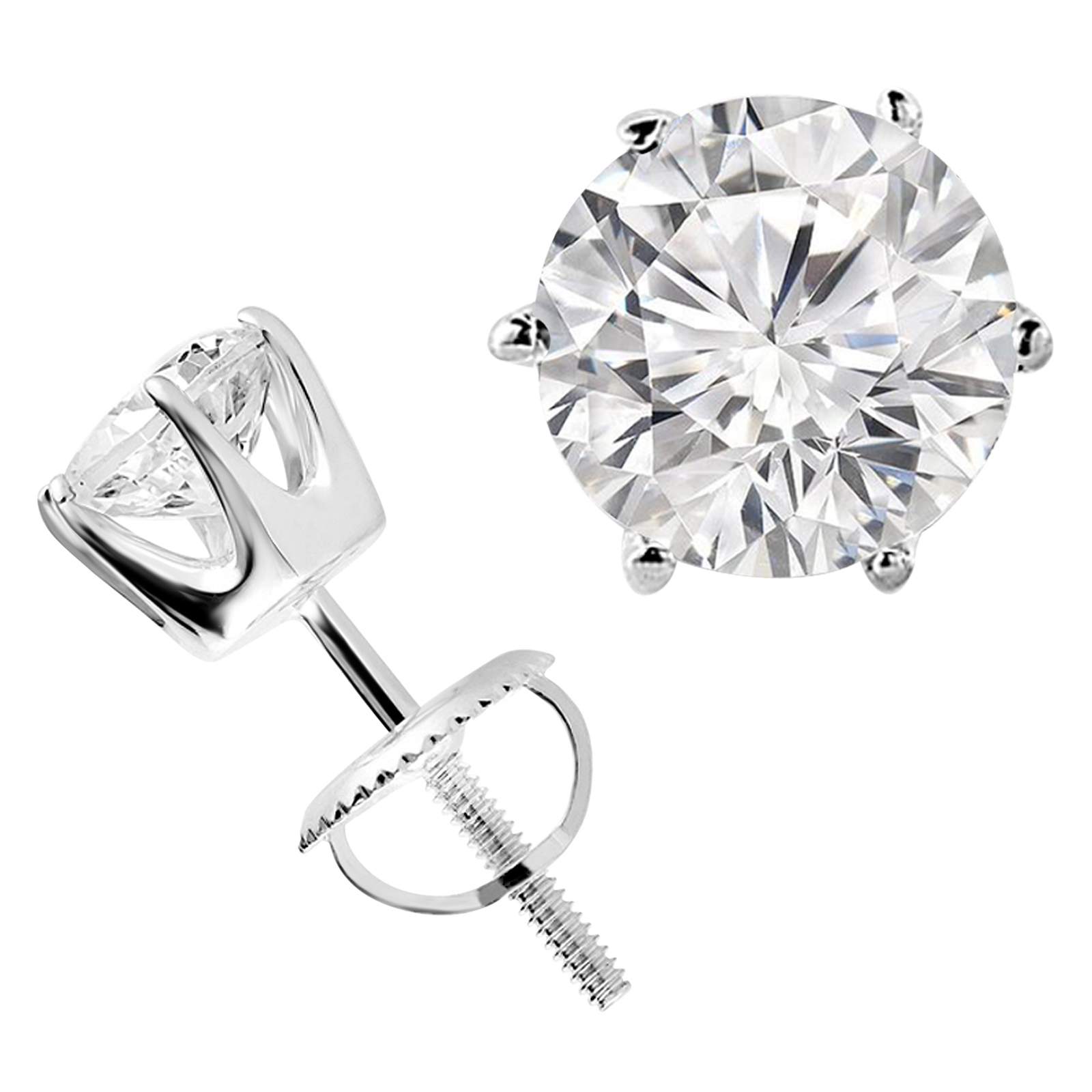 .22 CTW VS2 G ROUND DIAMOND STUD EARRINGS 14K WHITE GOLD | eBay