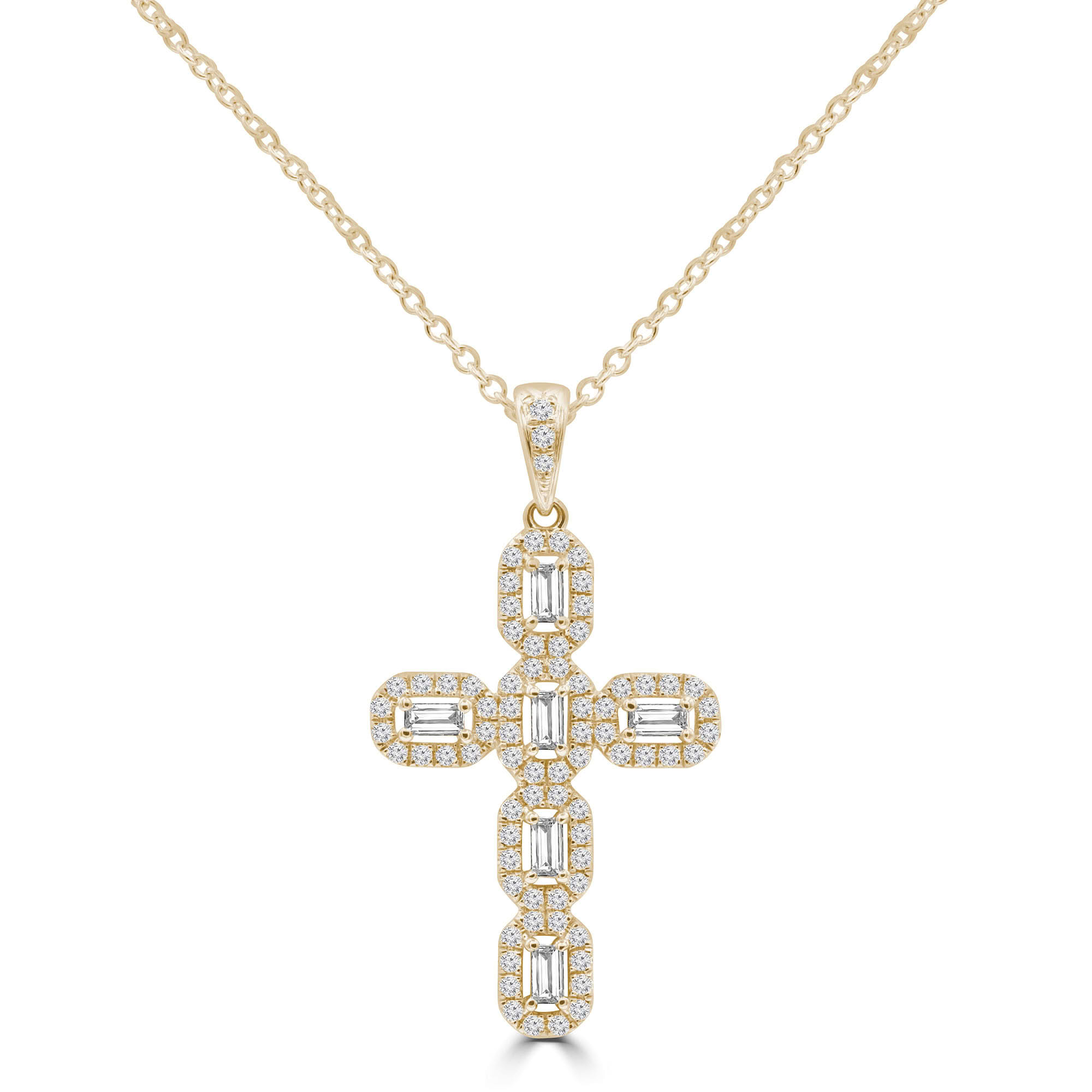 0.58 CT Baguette VS1 F Diamond Dangle and Drop Pendant