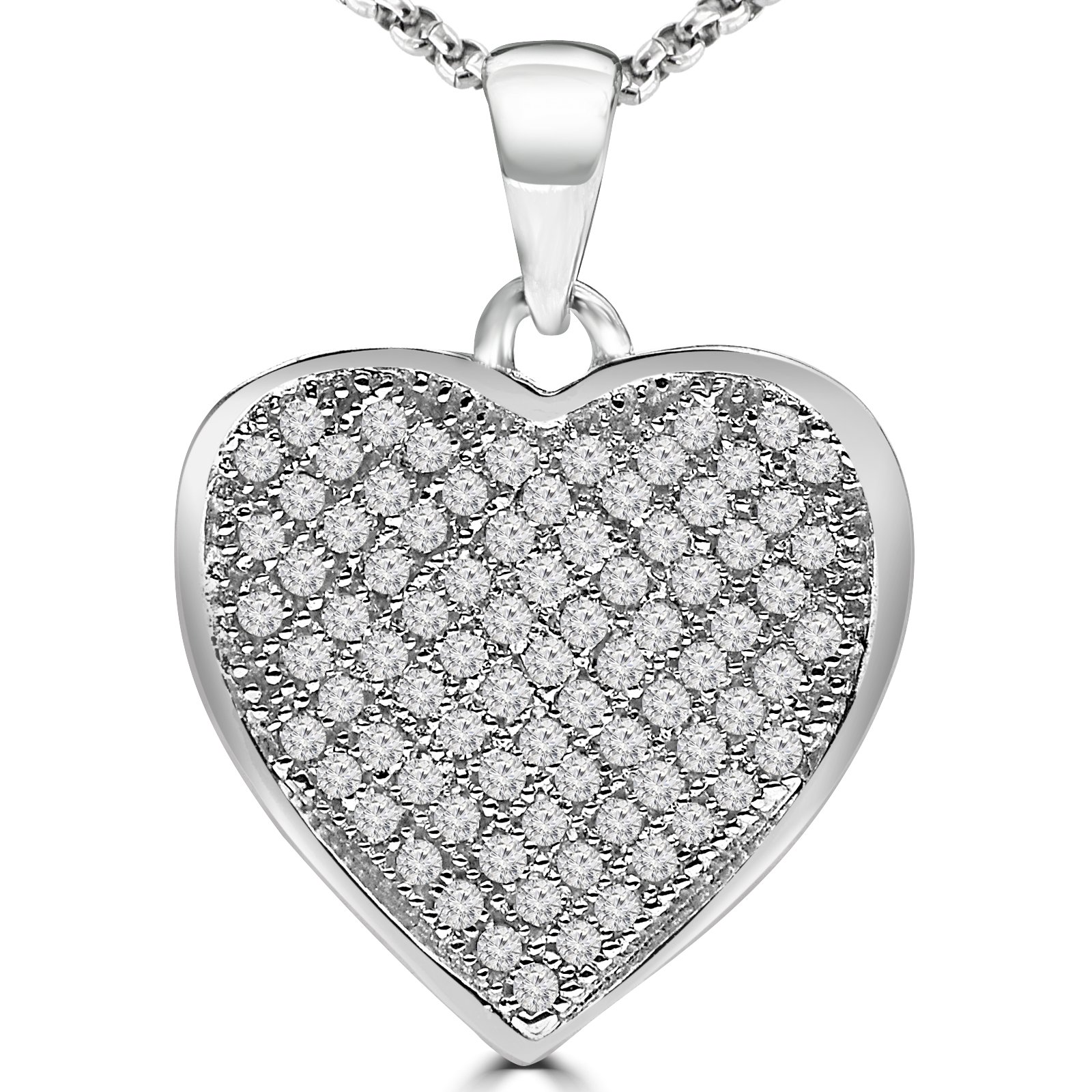 .25 CT VS1 F ROUND DIAMOND HEART PENDANT NECKLACE 14K WHITE GOLD | eBay